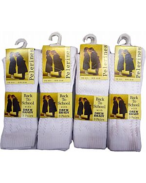GIRLS PELERINE WHITE SOCK TD2229