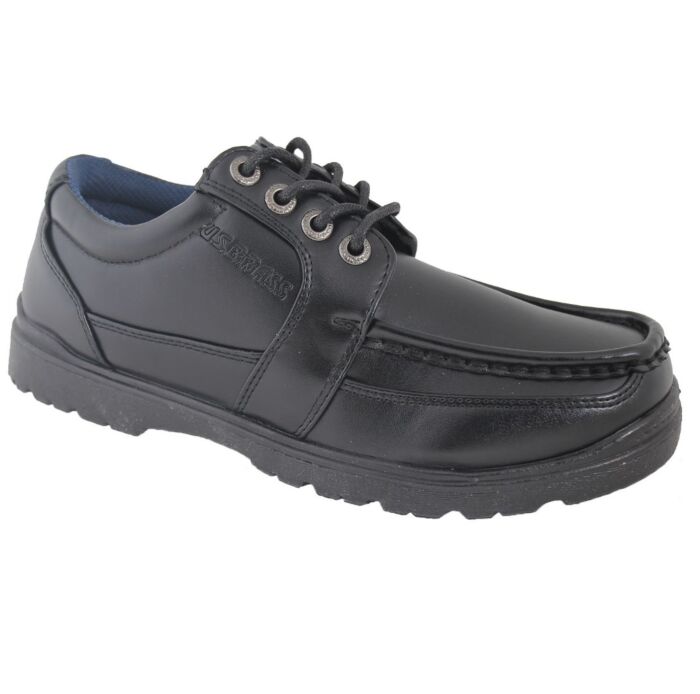 US Brass Mens Black Lace Up Shoes Berwick US253 M SIZE 13