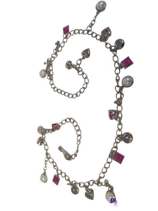 Silver diamante deals chain belt