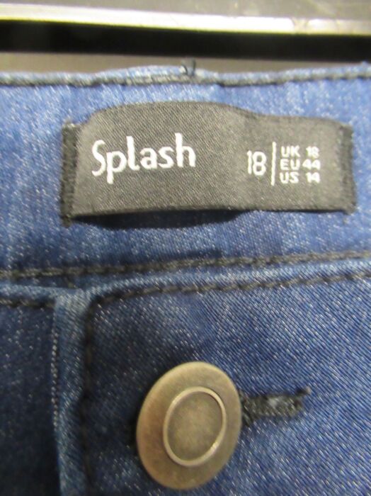LADIES EXCHAINSTORE BRANDED SKINNY LEG DISTRESSED BOTTOM JEANS PL19341