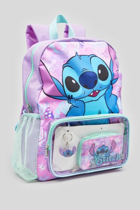 Stitch floral Backpack Purse and keyring set WL4064